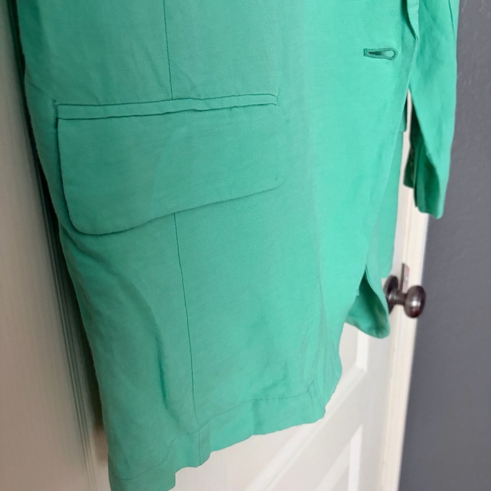 NWOT LOFT Mint Green One Button Open Long Blazer, XL - Picture 4 of 16